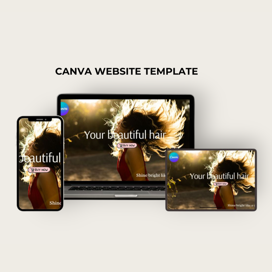 Your Beautiful Hair – Elegant Canva Website Template for Hair Care, Beauty & Wellness Brands
