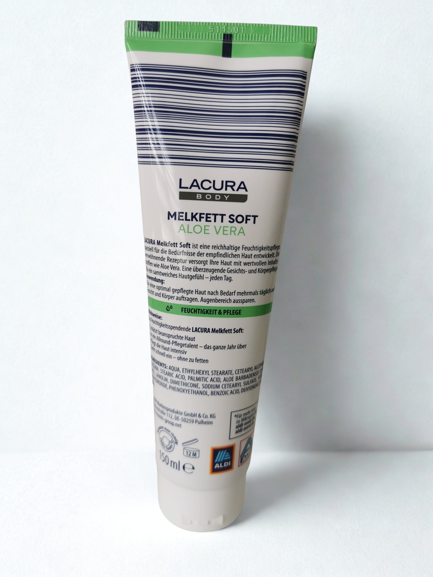 Lacura Body Melkfett Soft Aloe Vera – Intensive Moisturizing Cream for Sensitive Skin
