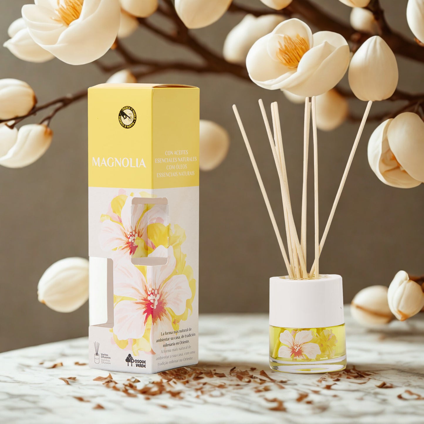 Magnolia Reed Diffuser,  Floral Home Fragrance, Long-lasting Spain scent, Cozy home style