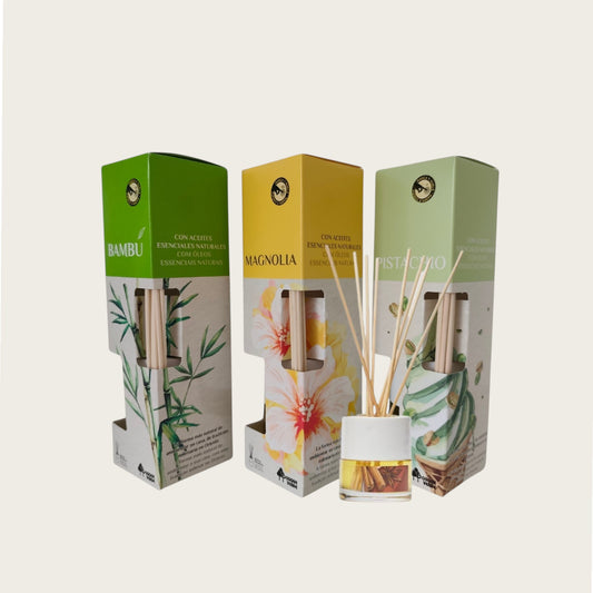 Bamboo, Pistachio, Magnolia / Home Spanish Perfume set / 3 Reed Diffusers