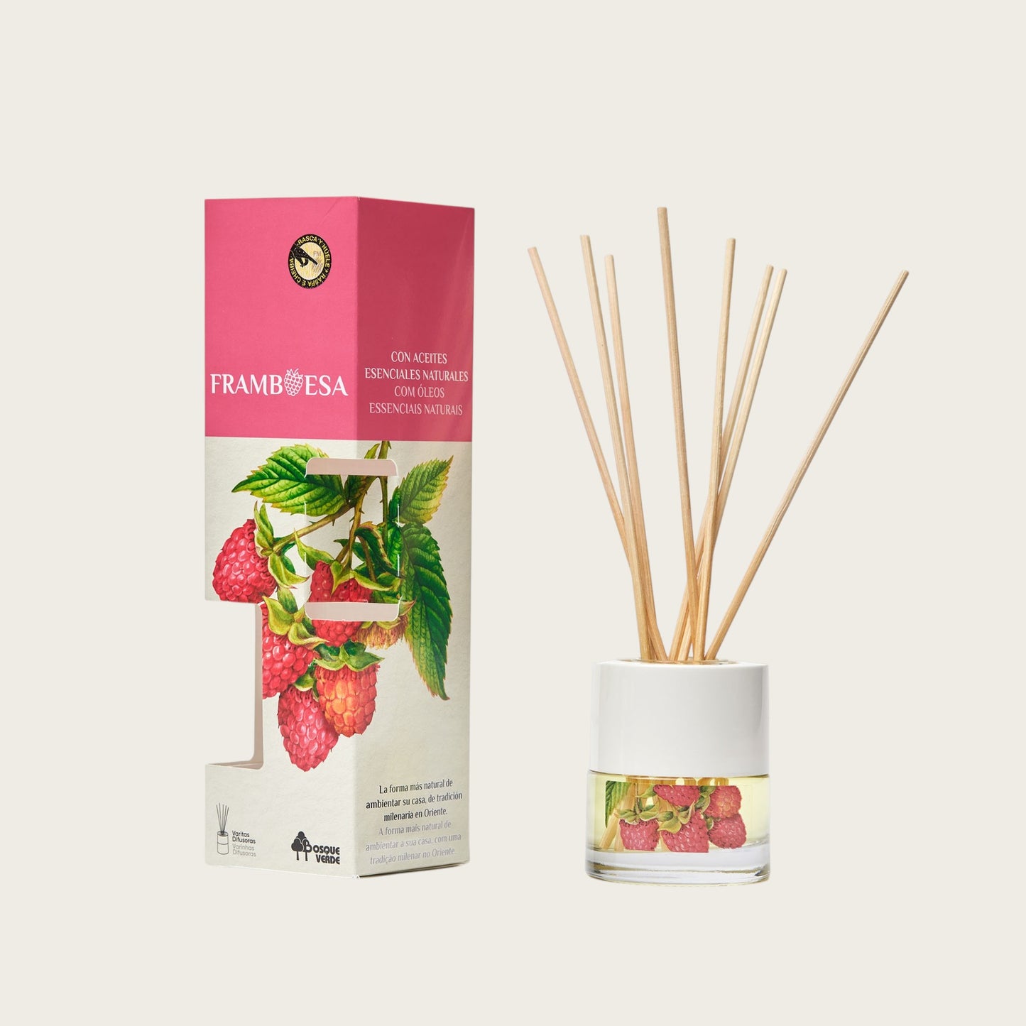 Raspberry Home parfum reed diffuser / Long lasting Spanish scent / Nature fragrance