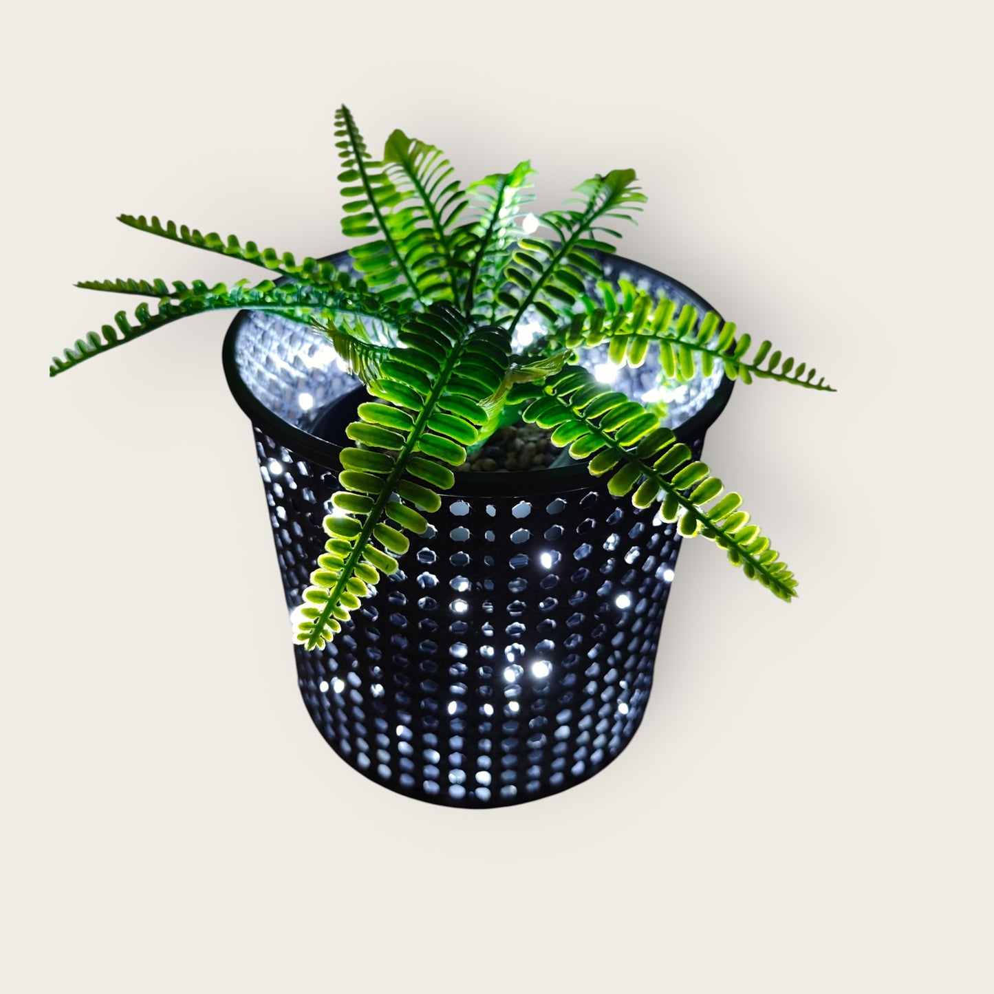 Luminous Metal Flower Pot – Plug-in Decorative LED Planter