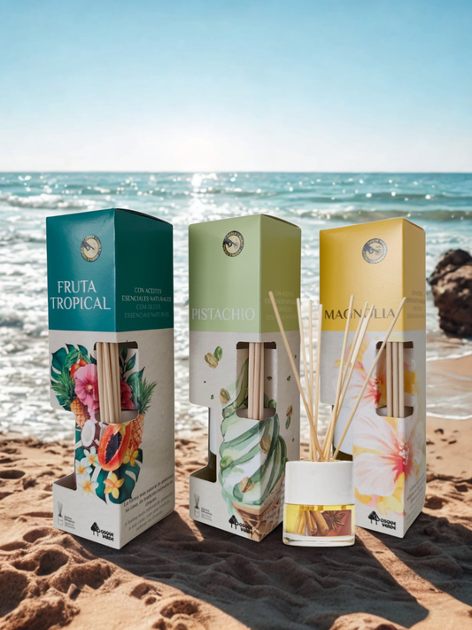 Magnolia, Pistachio, Tropical fruits / Home Spanish Perfume set / 3 Reed Diffusers