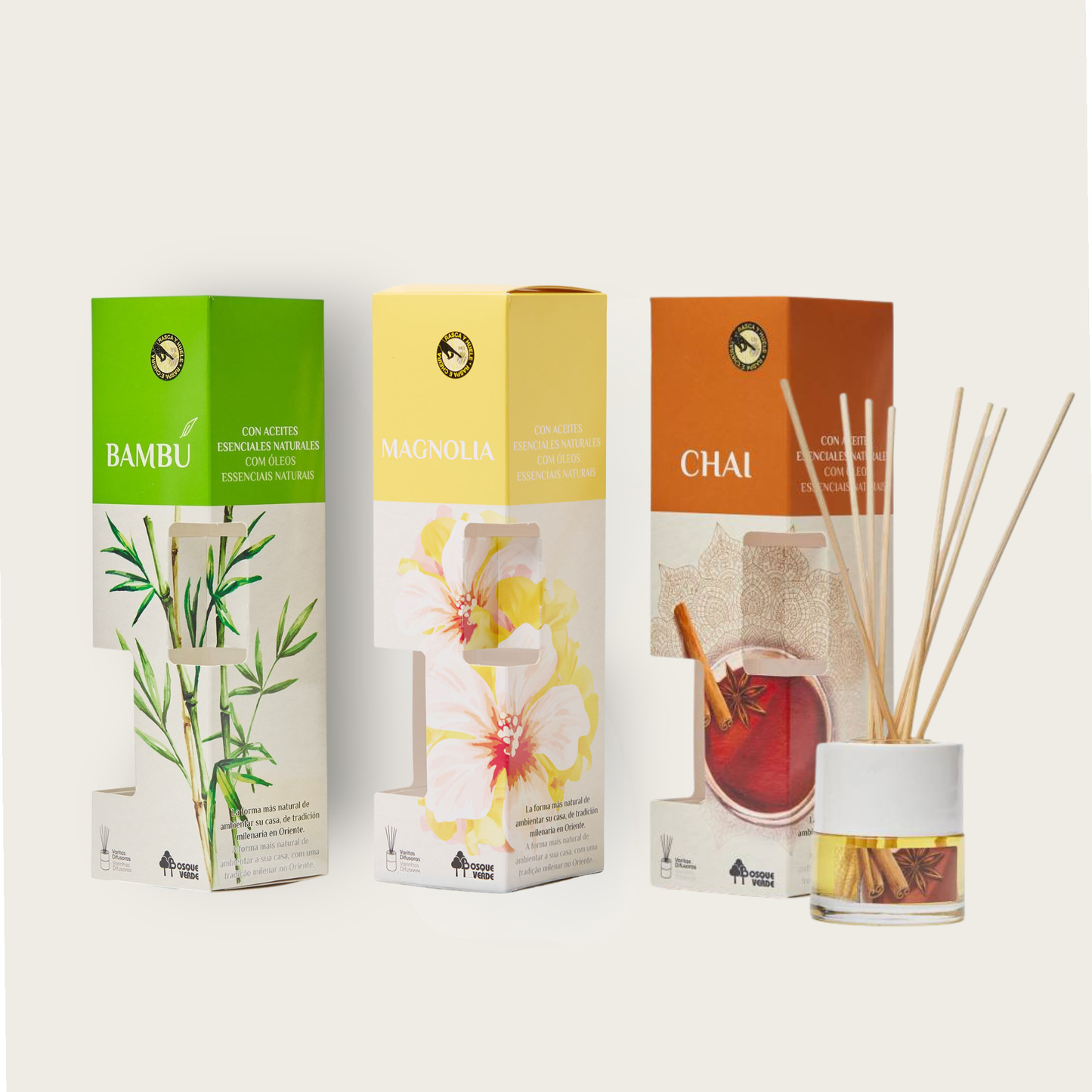 Spanish Home Fragrance Set – Bamboo, Magnolia & Chai