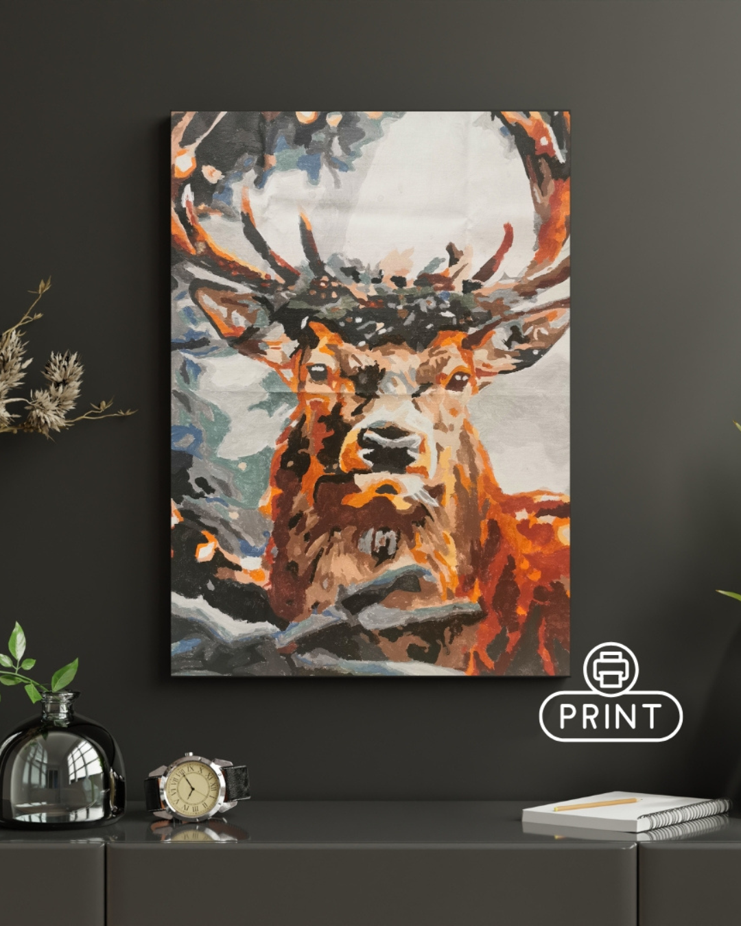 Winter home decor| Digital Print of Original Acrylic Painting