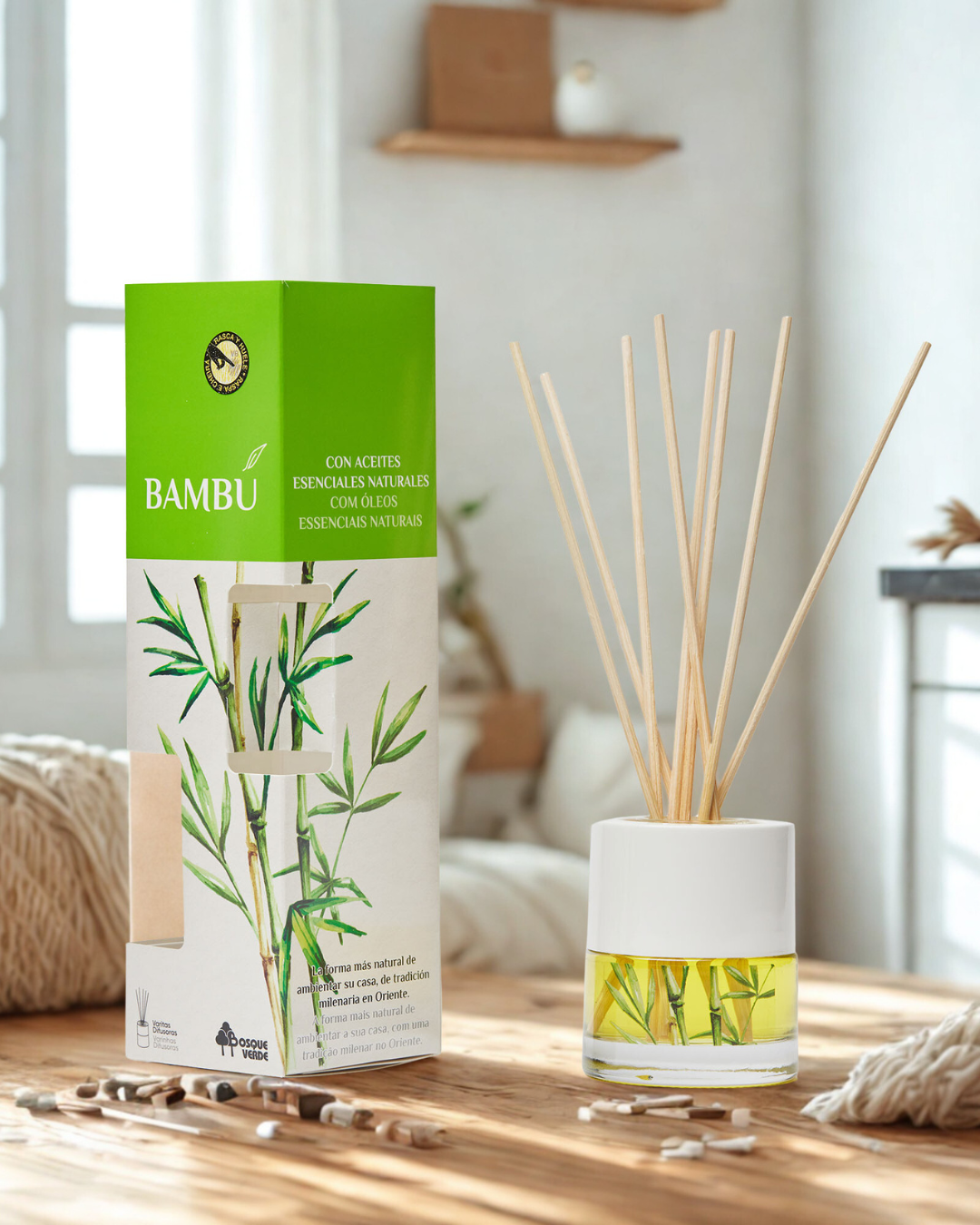Bamboo Home parfum reed diffuser / Long lasting Spanish scent / Nature fragrance