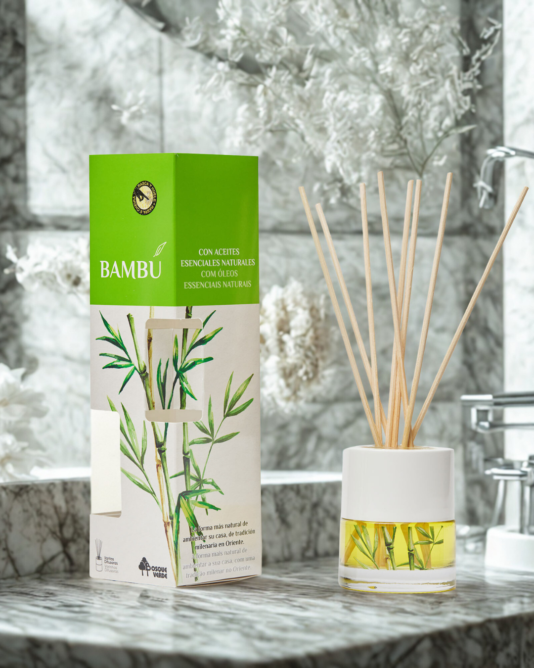 Bamboo Home parfum reed diffuser / Long lasting Spanish scent / Nature fragrance