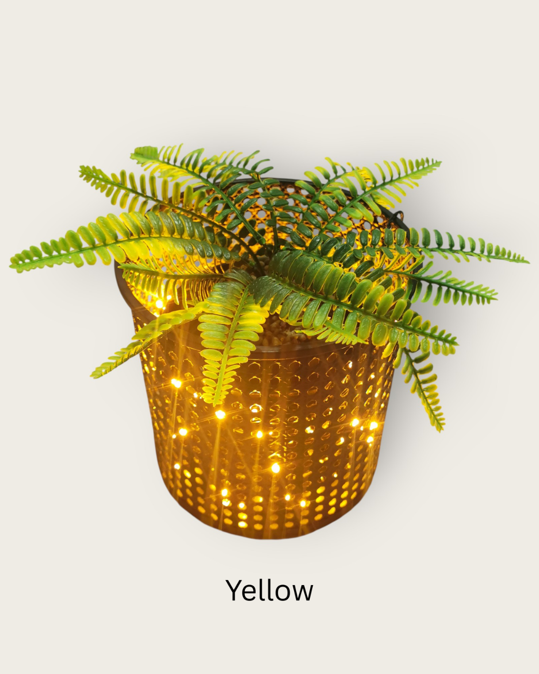 Luminous Metal Flower Pot – Plug-in Decorative LED Planter