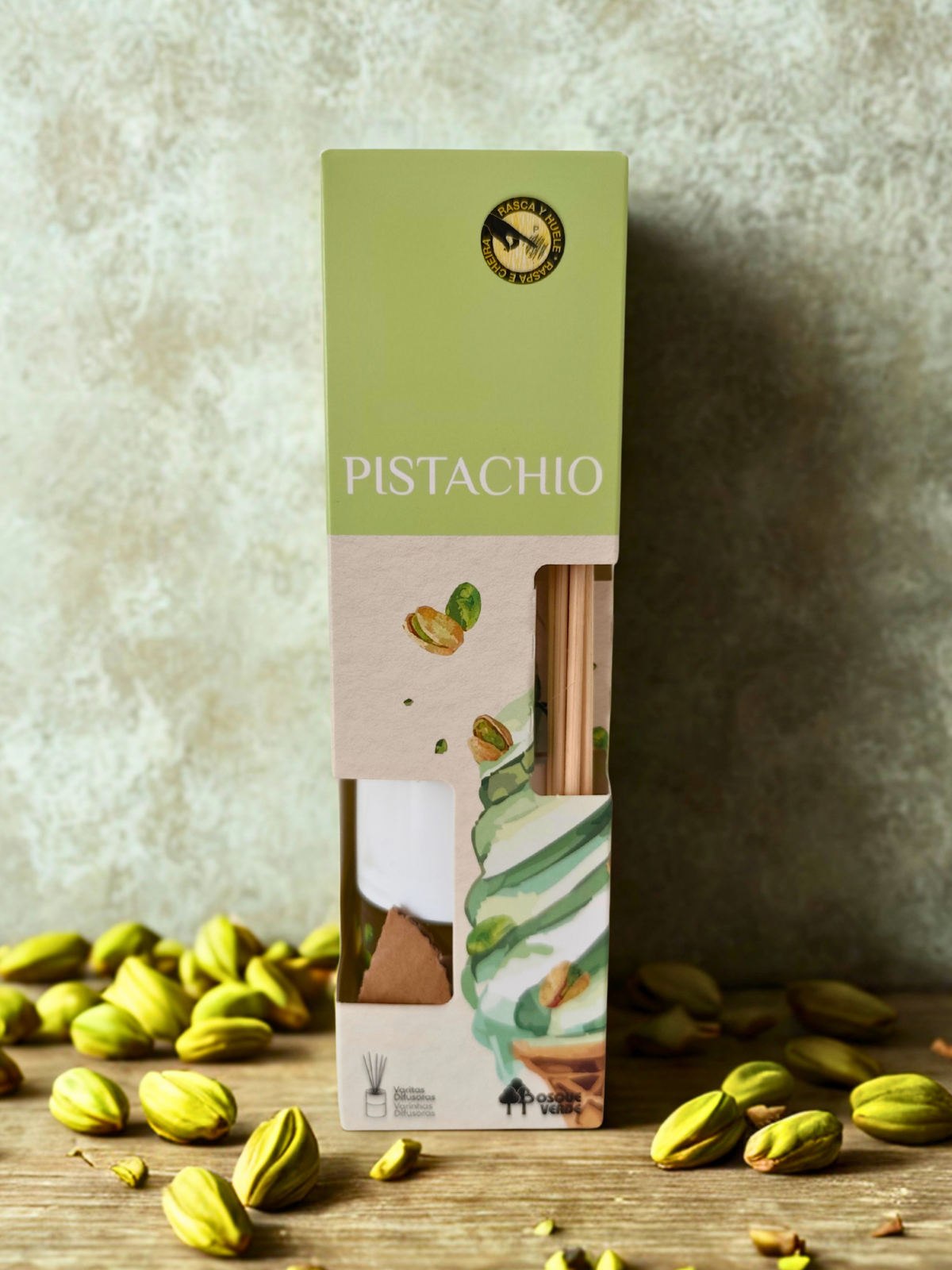 Pistachio Home parfum reed diffuser / Long lasting Spanish scent / Nature fragrance