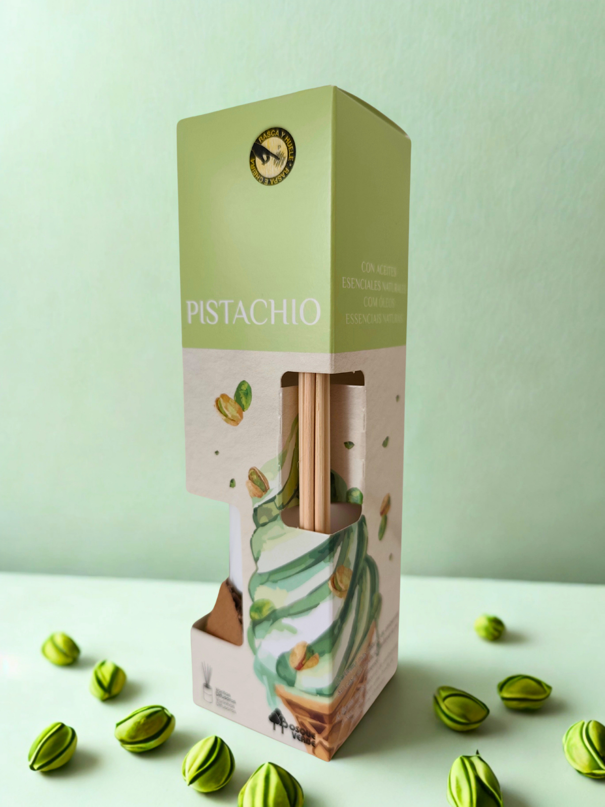 Pistachio Home parfum reed diffuser / Long lasting Spanish scent / Nature fragrance