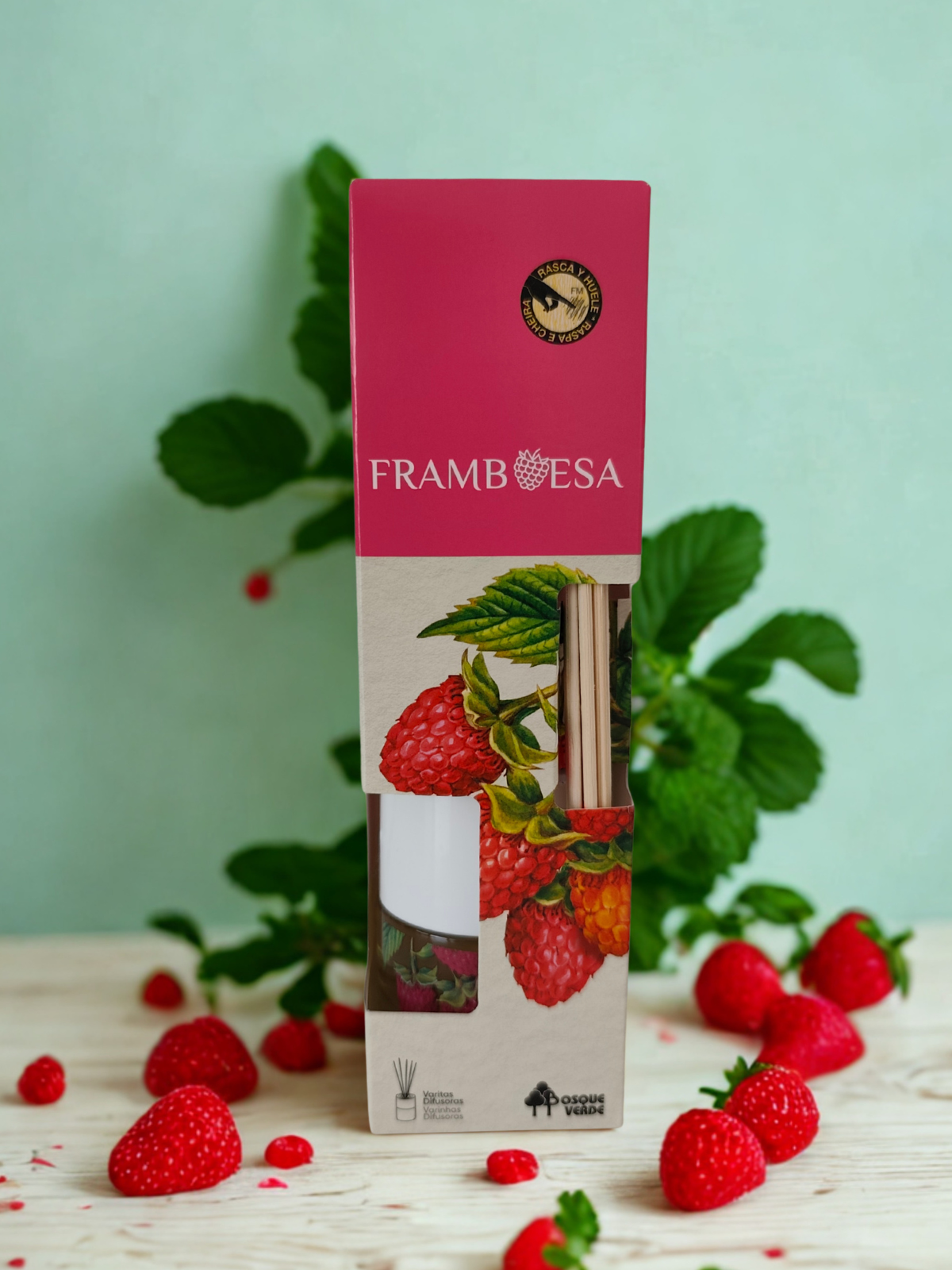 Raspberry Home parfum reed diffuser / Long lasting Spanish scent / Nature fragrance