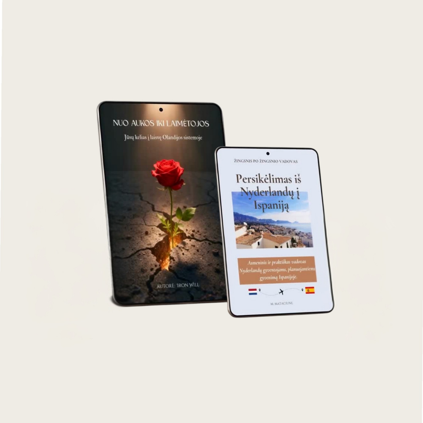 E-books 2 set / Persikelimas is Nyderlandu i Ispanija / Nuo aukos iki Laimetojos / Digital download / PDF / Lithuanian version