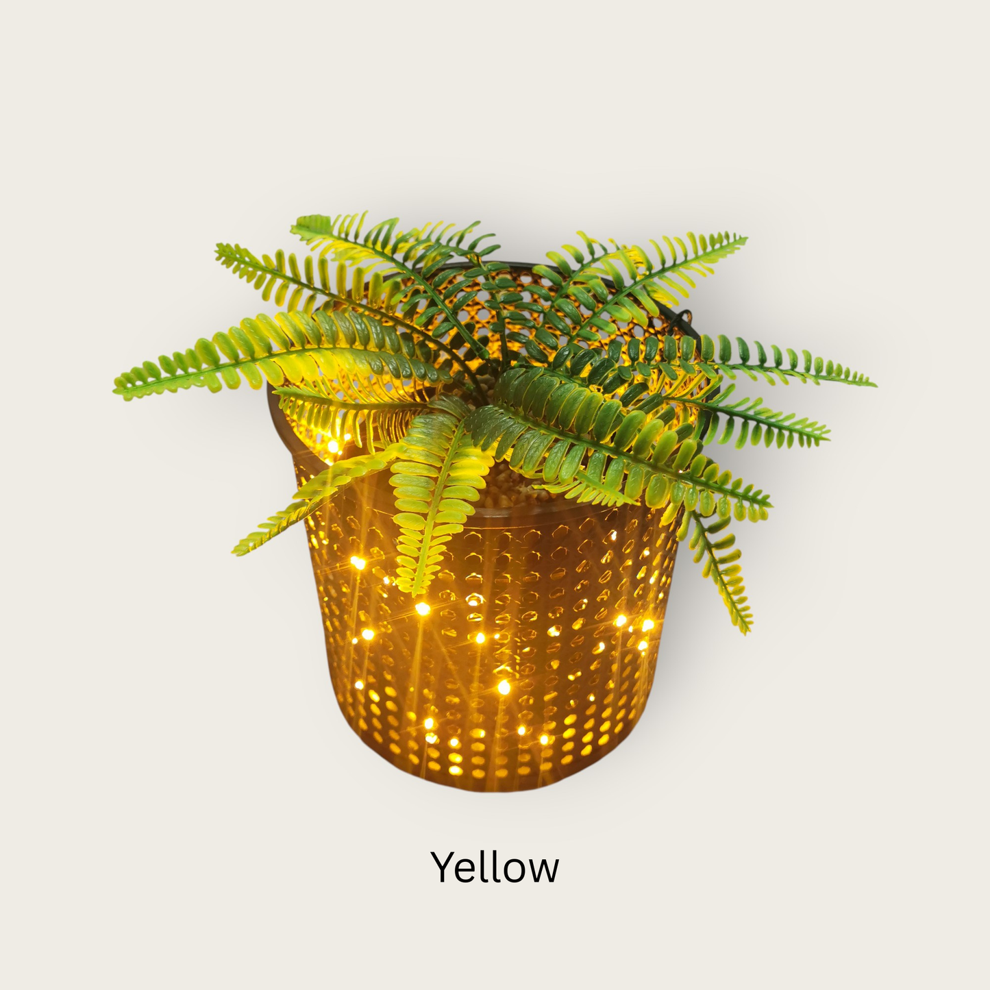 Luminous Metal Flower Pot – Plug-in Decorative LED Planter