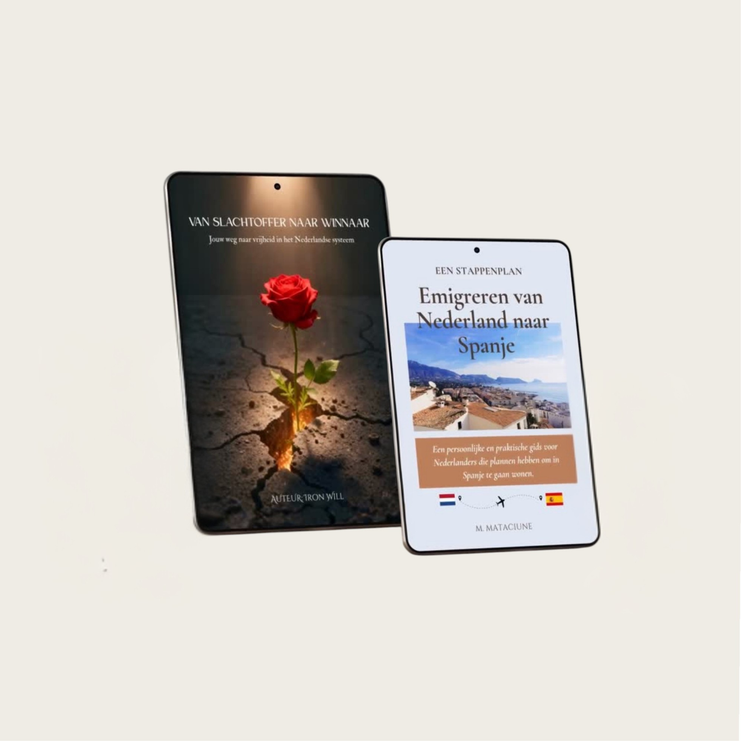 Set van 2 Digitale Boeken: "Van Slachtoffer naar Winnaar" & "Emigreren van Nederland naar Spanje" / PDF / Digital Download / Ebook / Nederlands taal