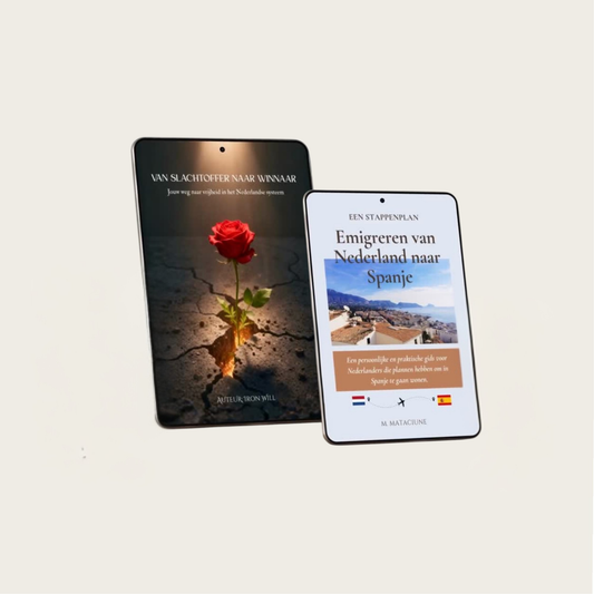 Set van 2 Digitale Boeken: "Van Slachtoffer naar Winnaar" & "Emigreren van Nederland naar Spanje" / PDF / Digital Download / Ebook / Nederlands taal