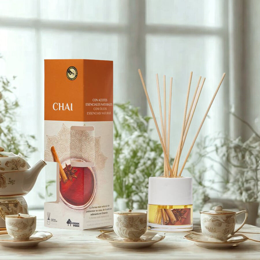 Chai Spice Reed Diffuser, Elegant Home Fragrance, long-lasting Spanish Scents