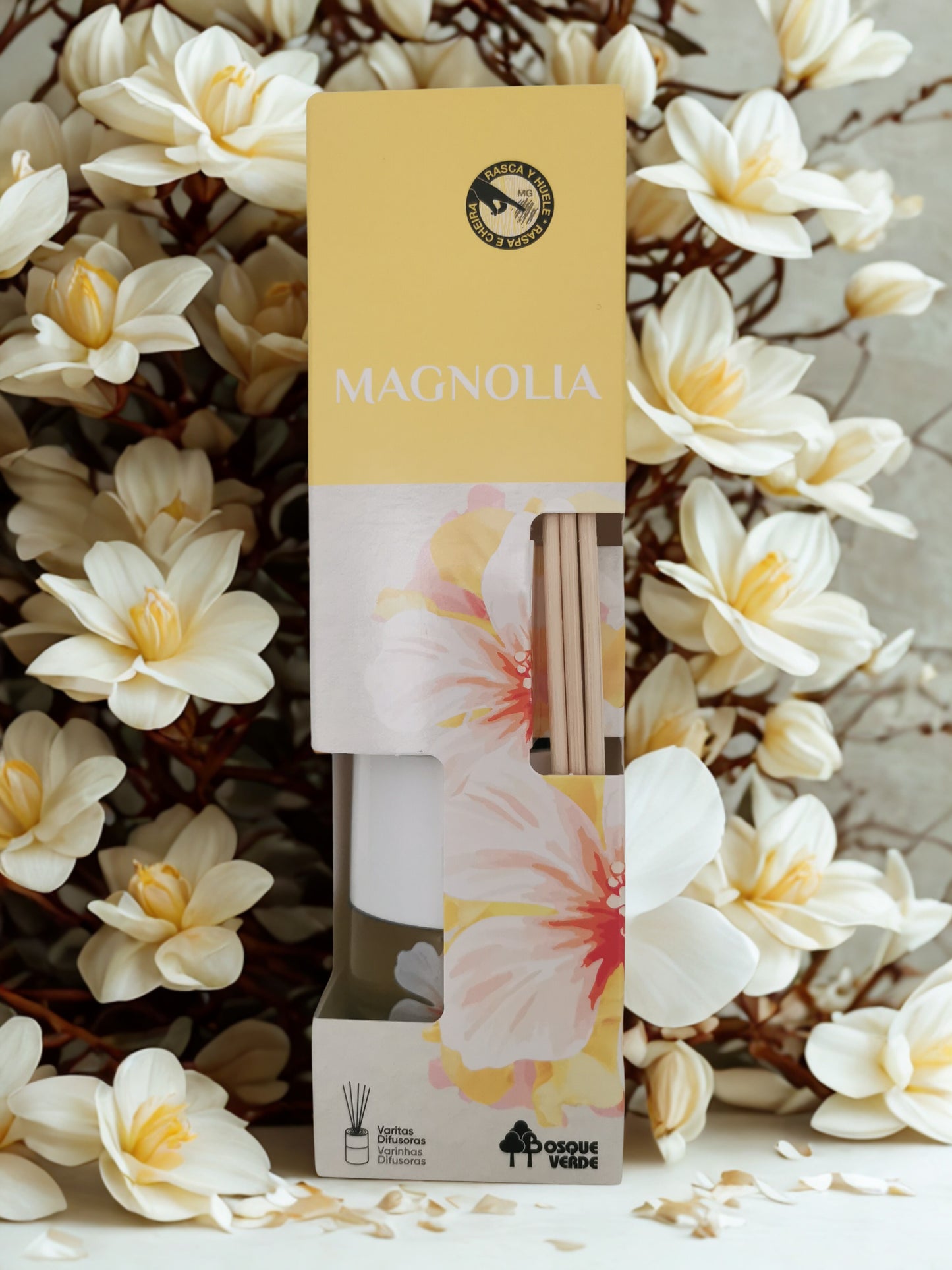 Magnolia Reed Diffuser,  Floral Home Fragrance, Long-lasting Spain scent, Cozy home style