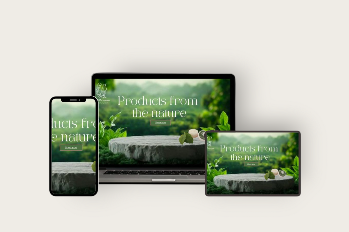 Products from the Nature – Elegant Eco Website Template, Canva template website